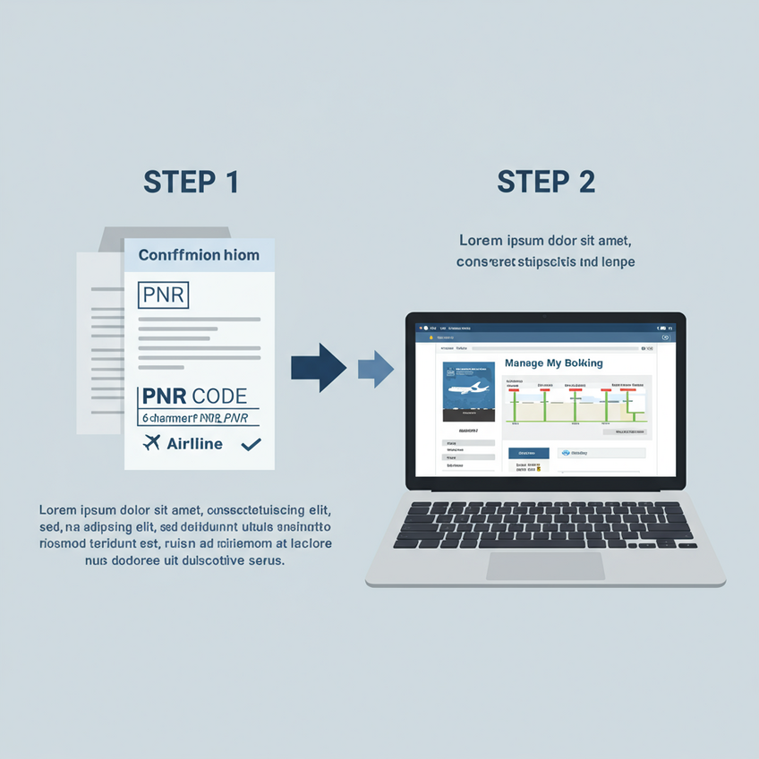 Infographic on how to verify a flight PNR on an airline's official website.